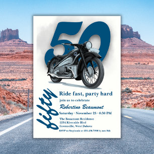 Convites Viagem de Moto Clássica Rapidamente 50º Aniversári