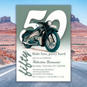 Convites Viagem de Moto Clássica Rapidamente 50º Aniversári