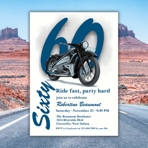 Convites Viagem de Moto Clássica Rapidamente 60º Aniversári