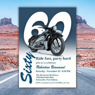Convites Viagem de Moto Clássica Rapidamente 60º Aniversári