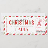 Viagem de Natal a Paris Bilhete do Presente Vouche