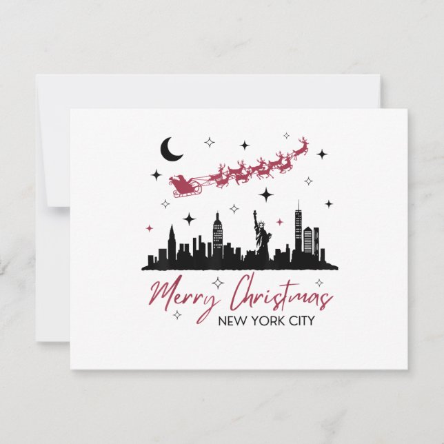 Convites Viagem de Natal para Nova York, Feliz Natal Nova  (Frente)