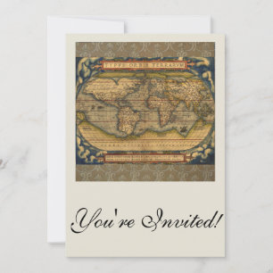 Convites Viagem do Mapa Mundial Antiquado Ortelius Europa