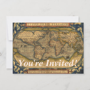Convites Viagem do Mapa Mundial Antiquado Ortelius Europa
