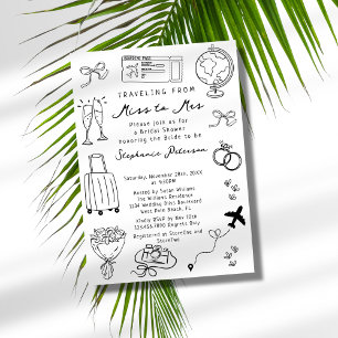 Convites Viagem Retro: do Chuveiro de Noiva Miss para Mrs