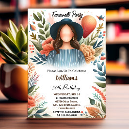 Convites Viagem Surprise Globe Farewell aniversário de 30 a