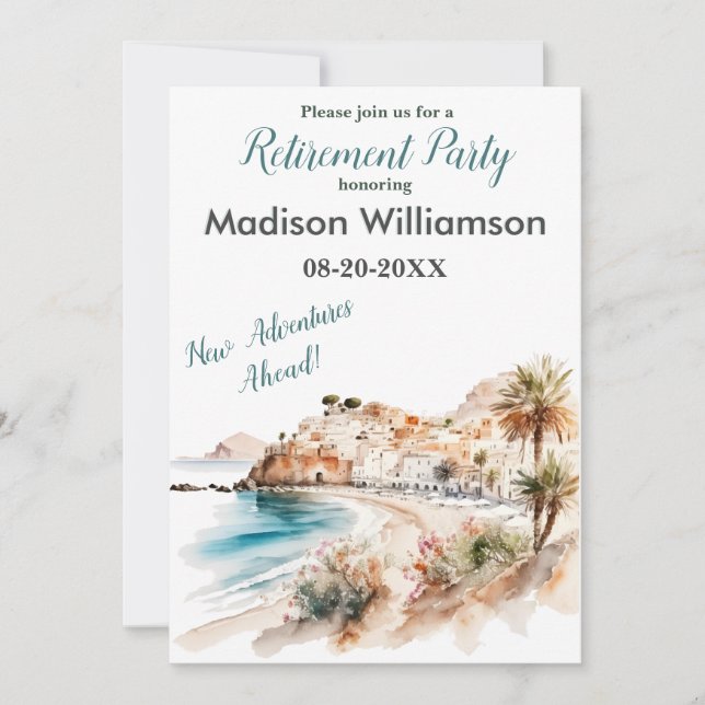 Convites Viagem Theme Retirement Party (Frente)