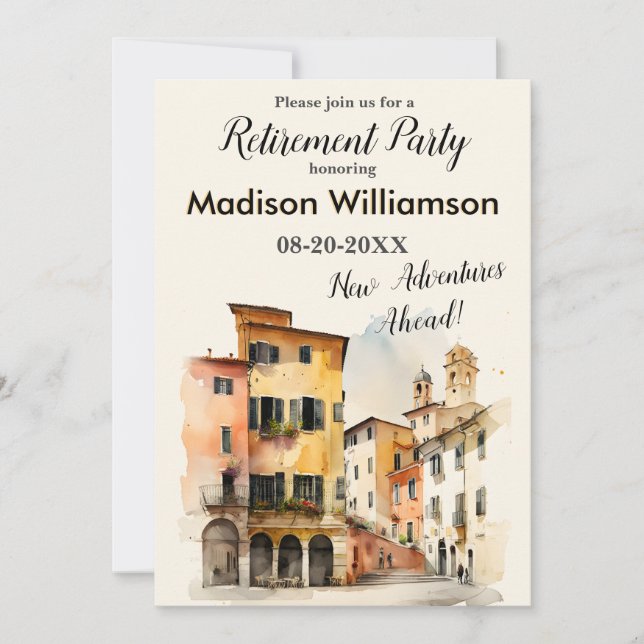 Convites Viagem Theme Retirement Party (Frente)