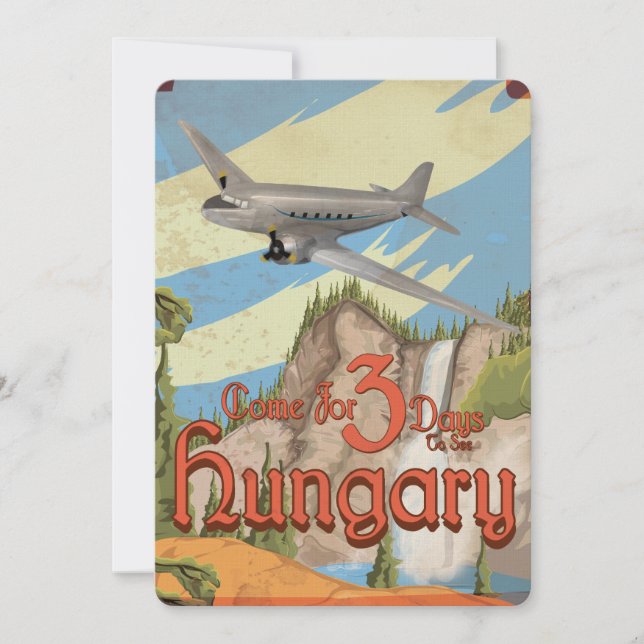 Convites Viagens vintage da Hungria (Frente)