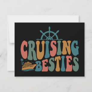 Convites Viagens vintage de Besties de Cruzeiro para Navios