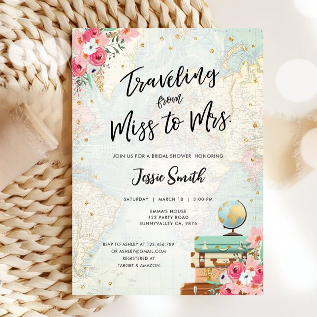 Convites Viajando da Senhorita para a Sra. Adventure Chá de (Criador carregado)