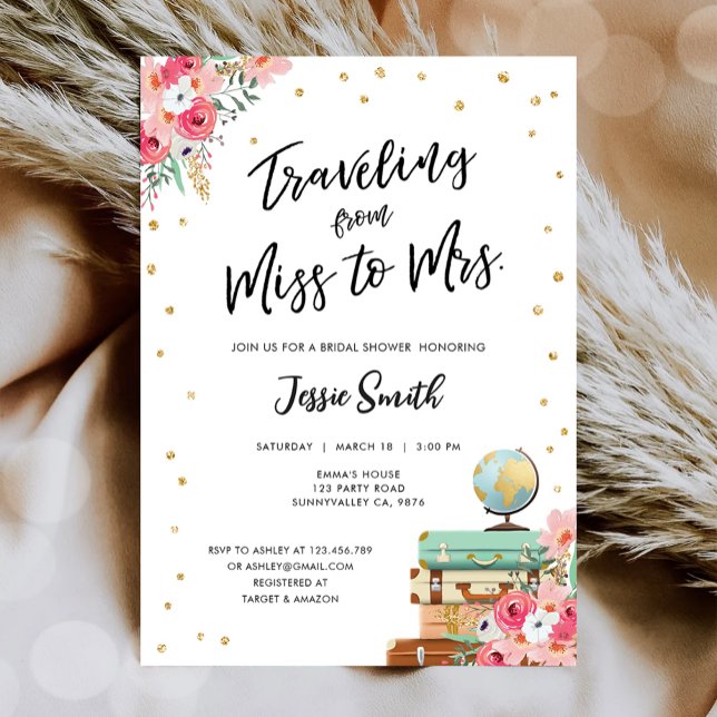 Convites Viajando da Senhorita para a Sra. Adventure Chá de (Criador carregado)