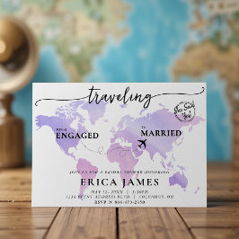 Convites Viajando de Engajado a Chá de panela casado