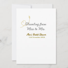 Convites Viajando de Miss a Sra. chá de panela adiciona nom