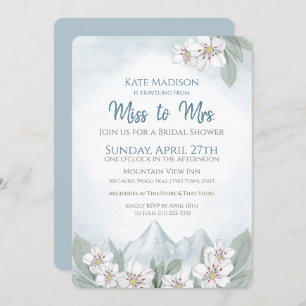 Convites Viajando de Miss a Sra. Mountain Chá de panela