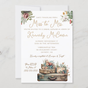 Convites Viajando de Miss a Sra. Vintage.