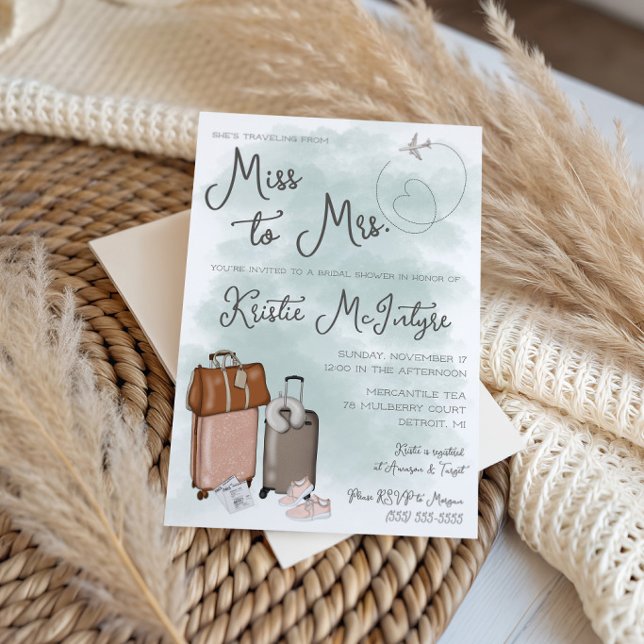 Convites Viajando de Senhorita para Senhora Bagagem Moderna (Criador carregado)
