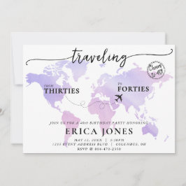 Convites Viajando do aniversário de 40 anos de 30 para 40