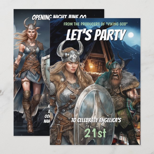 Convites Viajando homens medievais guerreiros do mal (Frente/Verso)