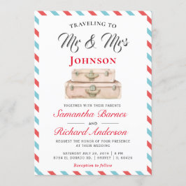 Convites Viajando para o casamento entre o Sr. e a Sra. Via