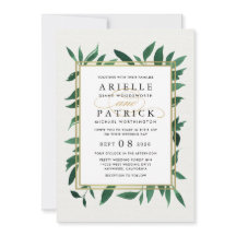 Vias de Casamento Botânico Greenery Watercolor