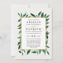 Convites Vias de Festa de noivado de Aquarela Verde