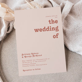 Convites Vibes de Retro Simples | Rosa Esbranquiçada O Casa