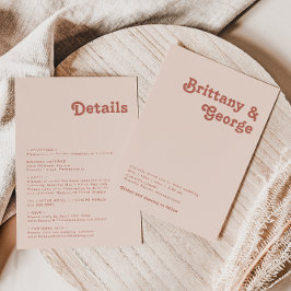 Convites Vibes de Retro Simples | Rosa Esbranquiçado Tudo E
