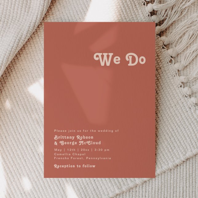 Convites Vibes de Retro Simples | Velha Rosa Fazemos Casame (Criador carregado)