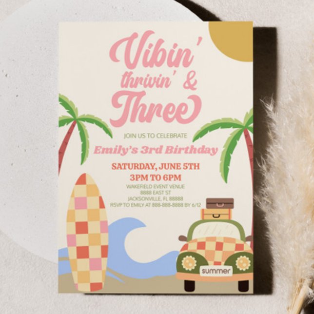 Convites Vibes'Thrivin' & Three Surf Party (Criador carregado)