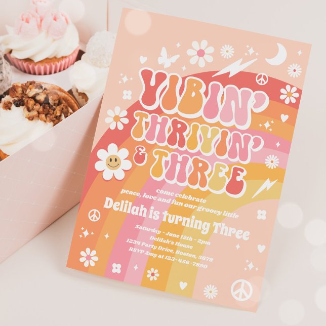 Convites Vibin'Thrivin' E Três aniversário de 3 anos De Gro (Criador carregado)