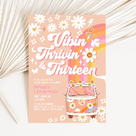 Convites Vibin'Thrivin' E Treze 13 Groovy Aniversário