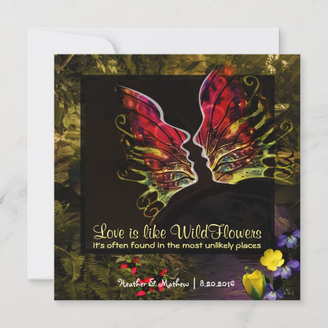 Convites Vibração de Abstrato de flor selvagem (Frente)