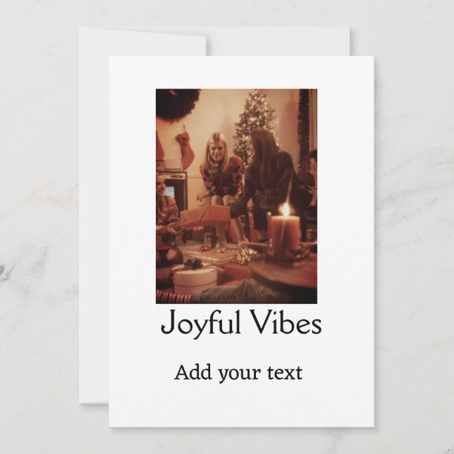 Convites Vibrações alegres adicionar nome de foto de Natal  (Frente)
