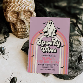 Convites Vibrações Assustadoras Retrô Aniversário Fantasma