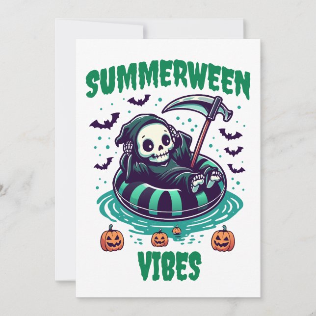 Convites Vibrações de Summerween – Ceifador Relaxado (Frente)