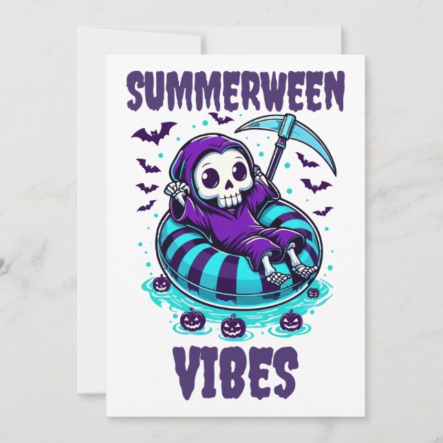 Convites Vibrações de Summerween – Ceifador Relaxado (Frente)