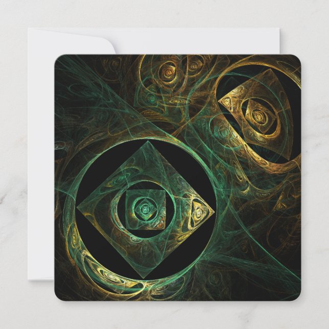 Convites Vibrações Mágicas Projeto de Arte Fractal Abstrata (Frente)