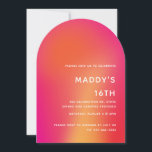 Convites Vibrant 16th Birthday Invitation Modelo<br><div class="desc">Celebre um marco em estilo com este vibrante e moderno modelo de 16 anos de convite. Apresentando um corajoso gradiente ombré com um elegante design, este convite personalizável é perfeito para doces sessenta ou outras celebrações marcantes. Personalize-o com os detalhes do evento para criar um convite exclusivo que defina o...</div>