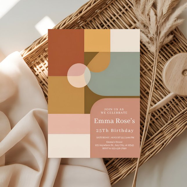 Convites Vibrant Boho Birthday Party (Criador carregado)