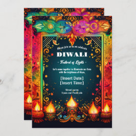 Convites Vibrant Diwali Splendor