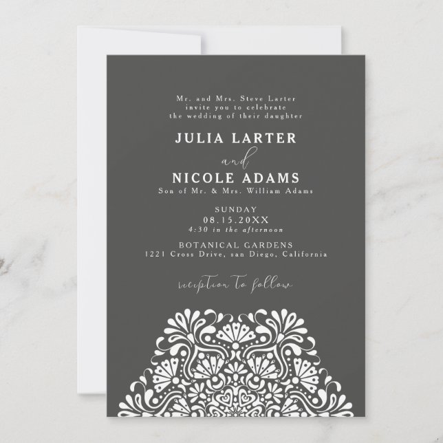 Convites Vibrant Mexican Fiesta Rainbow Mandala Wedding (Frente)