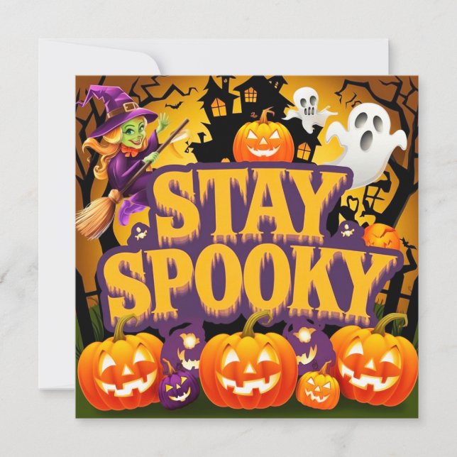 Convites Vibrant Stay Spooky halloween (Frente)