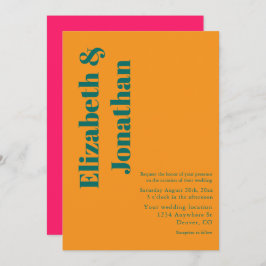 Convites Vibrant Sunrise Minimalist Mix & Match Wedding