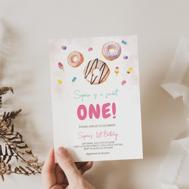 Convites Vibrant Sweet One Birthday (Criador carregado)