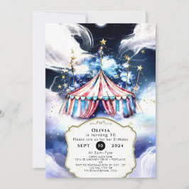Convites Vibrant Watercolor Circus Birthday
