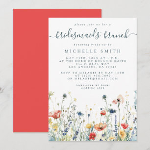 Convites Vibrant Wildflower Bridesmaids Brunch