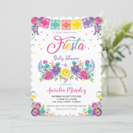Convites Vibrante Mexicana Floral Fiesta Chá de fraldas Gir