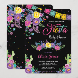Convites Vibrante Mexicana Floral Fiesta Chá de fraldas Gir