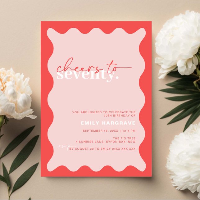 Convites Vibrante Saúde a Setenta Festa de aniversário 70 (Criador carregado)